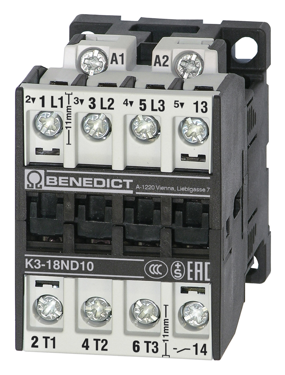 Контактор 7.5кВт 3~400В (18А AC3), 3П, 220-240В AC K3-18ND10 230 Benedict