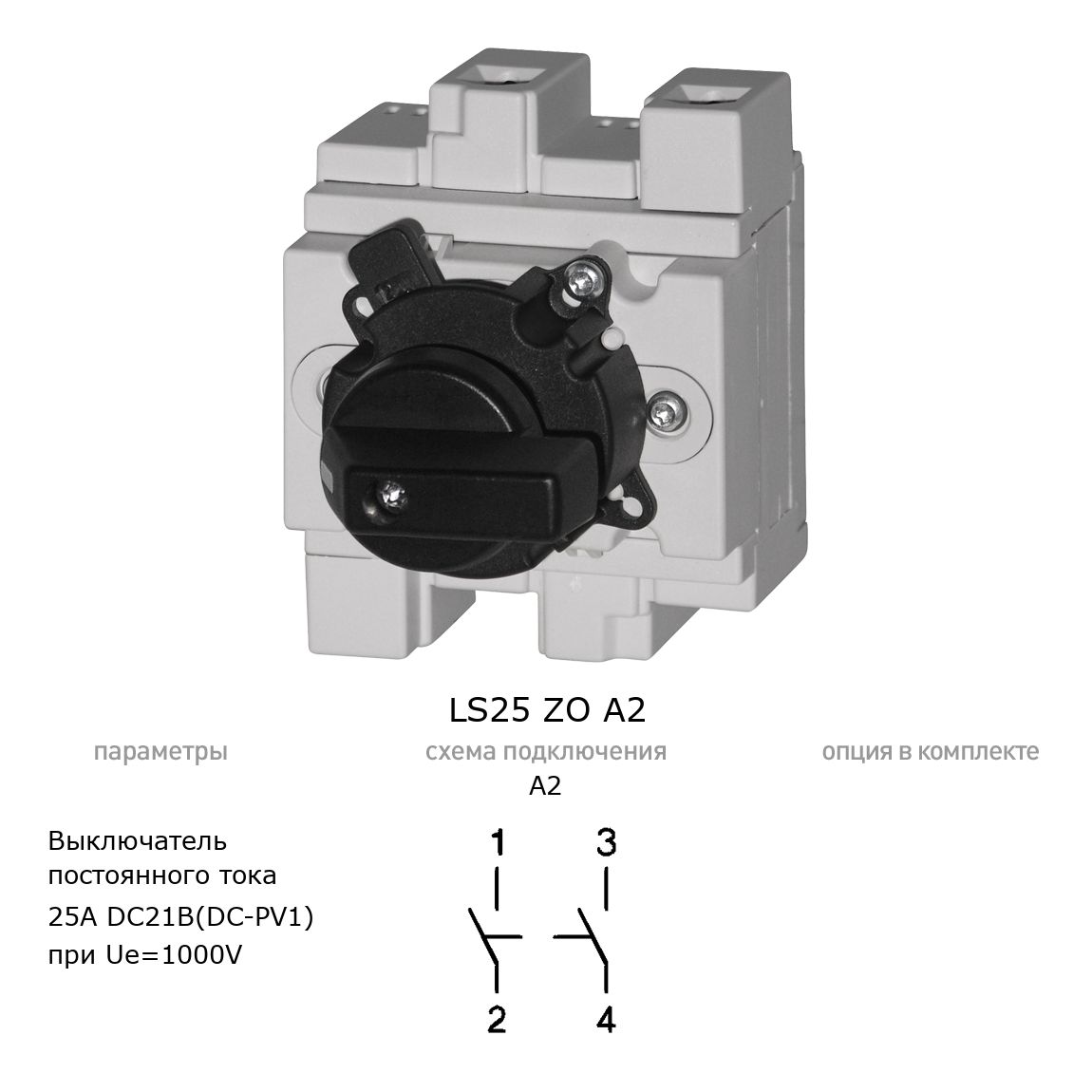 Кулачковый переключатель для постоянного тока (DC) LS25 ZO A2 BENEDICT