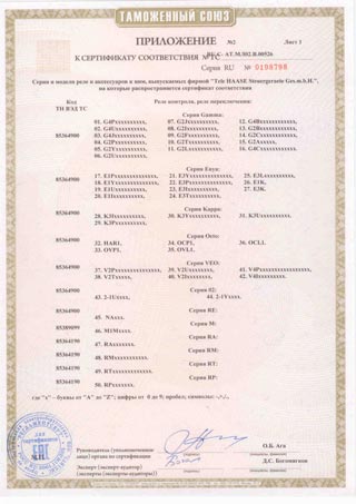 Сертификат продукции TELE