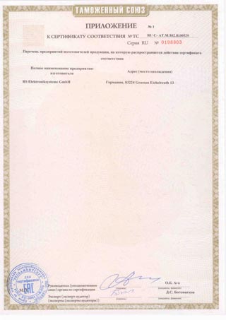 Сертификат продукции TELE