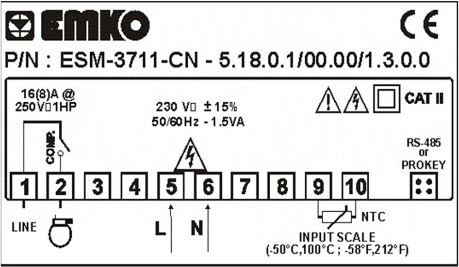 схема подключения контроллера температуры ESM-3711-CN