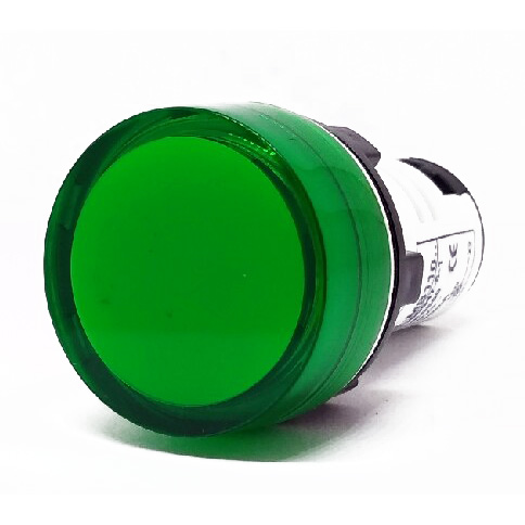 Лампа-моноблок зеленая (светодиод), в отверстие 22,5мм, ∅30мм, 110-130V AC 110V DC B3-MB110 GNB Benedict