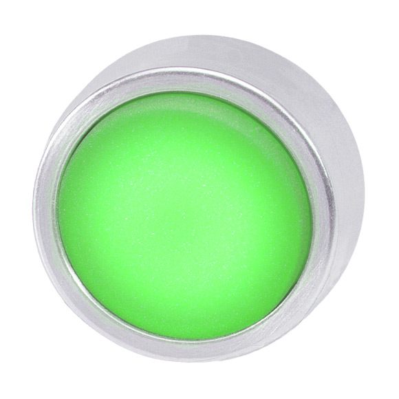 Кнопка зеленая с фиксацией с подсветкой, в отверстие 22,5мм, IP67, макс. мощность лампы 1,9Вт, с кольцом цвета "алюминий", без маркировки B3DLR GN Benedict