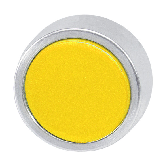 Кнопка желтая c фиксацией, в отверстие 22,5мм, IP67, с кольцом цвета "алюминий", без маркировки B3DR GE Benedict