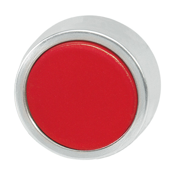 Кнопка красная c фиксацией, в отверстие 22,5мм, IP67, с кольцом цвета "алюминий", без маркировки B3DR RT Benedict