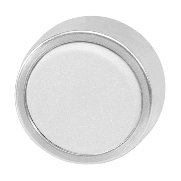 Кнопка белая без фиксации, в отверстие 22,5мм, IP67, с кольцом цвета "алюминий", без маркировки B3D WS Benedict