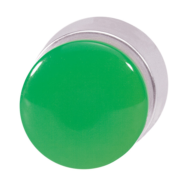 Кнопка зеленая грибовидная, в отверстие 22,5мм, ∅28мм, высота 24мм, IP67, с кольцом цвета "алюминий", без маркировки B3P1 GN Benedict