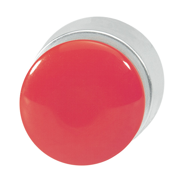 Кнопка красная грибовидная, в отверстие 22,5мм, ∅28мм, высота 24мм, IP67, с кольцом цвета "алюминий", без маркировки B3P1 RT Benedict