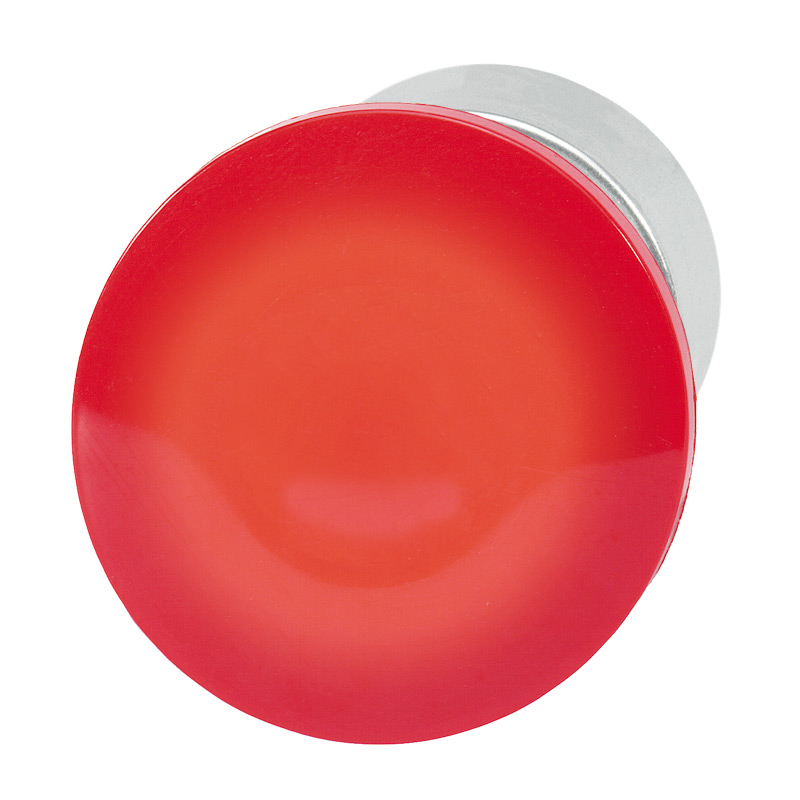 Кнопка аварийная красная с подсветкой, в отверстие 22,5мм, ∅40мм, высота 21мм, с кольцом цвета "алюминий", возврат поворотом, без маркировки B3P34L RT Benedict