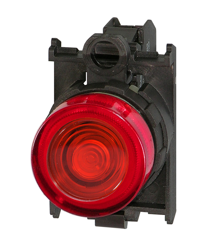 Световой индикатор в сборе, красный, в отверстие 22,5мм, IP67, без лампы B3R RT/0 Benedict