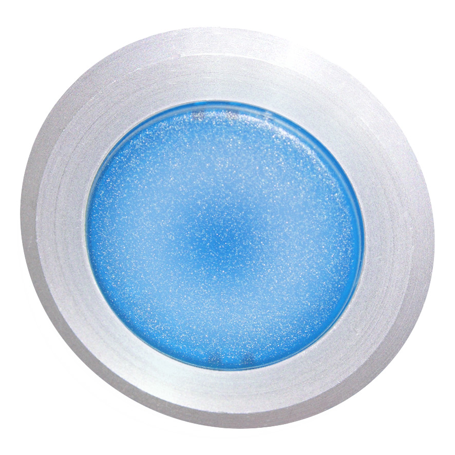 Кнопка синяя с фиксацией с подсветкой, в отверстие 30,5мм, IP67, макс. мощность лампы 1,9Вт, с кольцом цвета "алюминий", без маркировки B5DLR BL Benedict