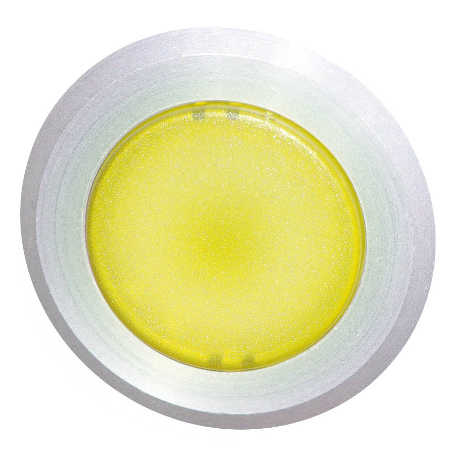 Кнопка желтая без фиксации с подсветкой, в отверстие 30,5мм, IP67, макс. мощность лампы 1,9Вт, с кольцом цвета "алюминий", без маркировки B5DL GE Benedict