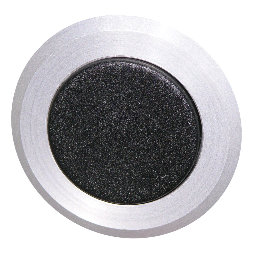 Кнопка черная с фиксацией, в отверстие 30,5мм, IP67, с кольцом цвета "алюминий" B5DR SW Benedict