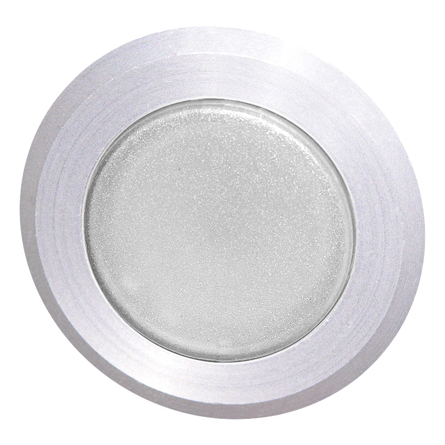 Кнопка белая без фиксаци, в отверстие 30,5мм, IP67, с кольцом цвета "алюминий", без маркировки B5D WS Benedict