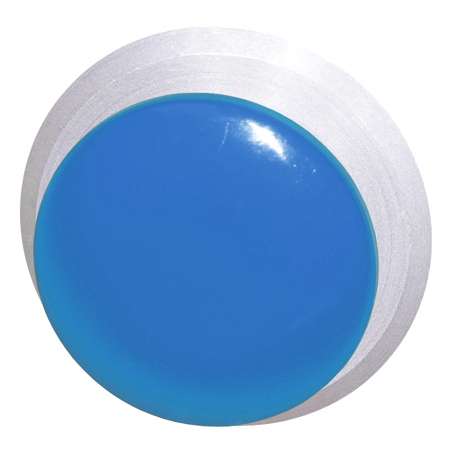 Кнопка синяя грибовидная, в отверстие 30,5мм, ∅28мм, высота 11,5мм, IP67, с кольцом цвета "алюминий", без маркировки B5P1 BL Benedict