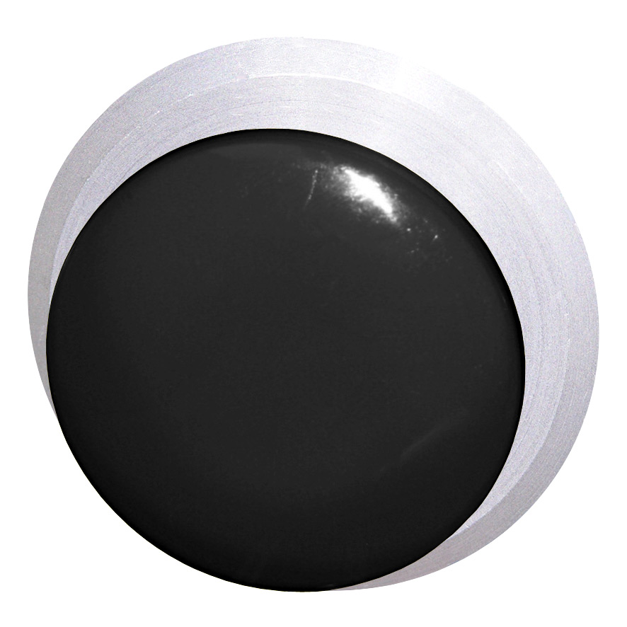 Кнопка черная грибовидная, в отверстие 30,5мм, ∅28мм, высота 11,5мм, IP67, с кольцом цвета "алюминий", без маркировки B5P1 SW Benedict