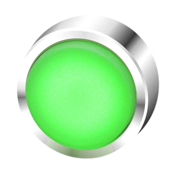 Кнопка зеленая с фиксацией с подсветкой, в отверстие 22,5мм, IP67, макс. мощность лампы 1,9Вт, с кольцом цвета "хром", без маркировки BC3DLR GN Benedict