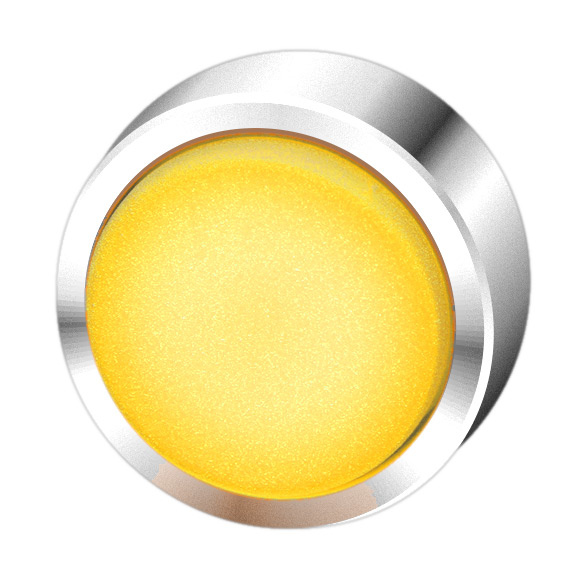 Кнопка желтая без фиксации с подсветкой, в отверстие 22,5мм, IP67, макс. мощность лампы 1,9Вт, с кольцом цвета "хром", без маркировки BC3DL GE Benedict