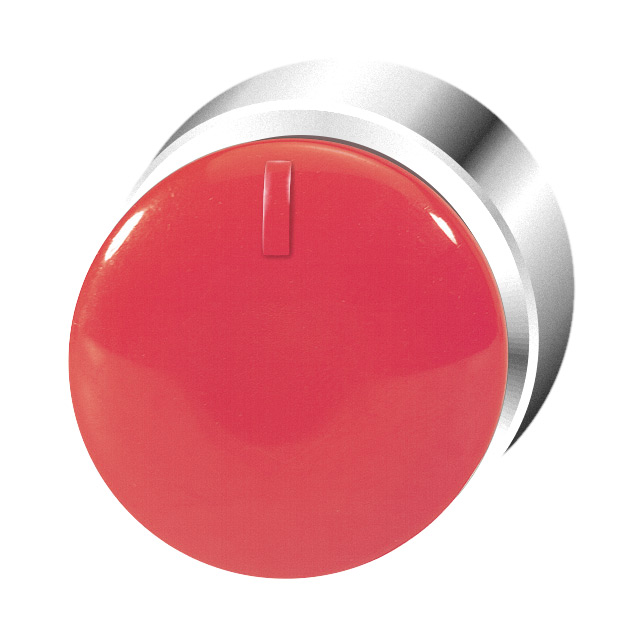 Кнопка красная грибовидная, в отверстие 22,5мм, ∅28мм, высота 24мм, IP67, с кольцом цвета "хром", без маркировки, с индикатором положения BC3P2 RT Benedict