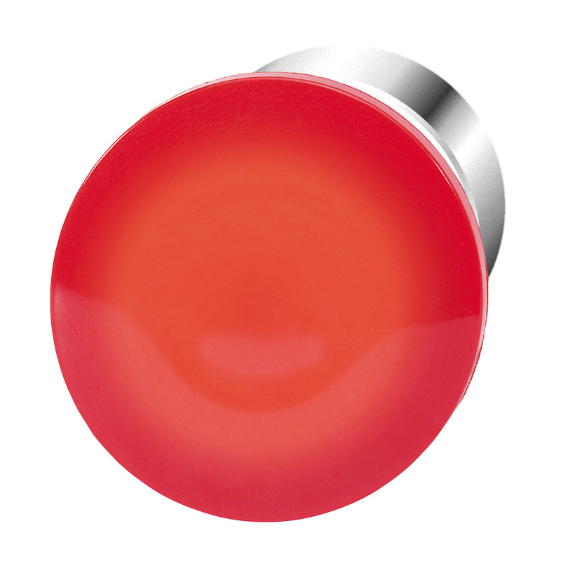 Кнопка аварийная красная с подсветкой, в отверстие 22,5мм, ∅40мм, высота 21мм, с кольцом цвета "хром", возврат поворотом, без маркировки BC3P34L RT Benedict
