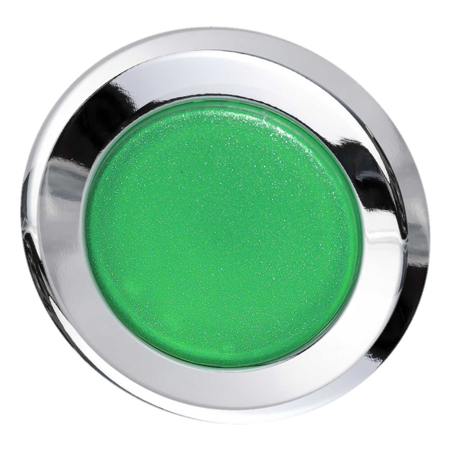 Кнопка зеленая с фиксацией, в отверстие 30,5мм, IP67, с кольцом цвета "хром" BC5DR GN Benedict