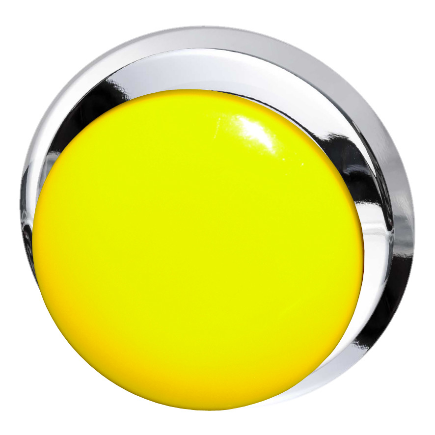 Кнопка желтая грибовидная, в отверстие 30,5мм, ∅28мм, высота 11,5мм, IP67, с кольцом цвета "хром", без маркировки BC5P1 GE Benedict