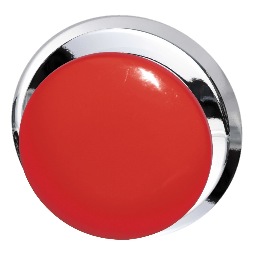 Кнопка красная грибовидная, в отверстие 30,5мм, ∅28мм, высота 11,5мм, IP67, с кольцом цвета "хром", без маркировки BC5P1 RT Benedict