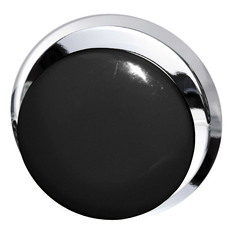 Кнопка черная грибовидная, в отверстие 30,5мм, ∅28мм, высота 11,5мм, IP67, с кольцом цвета "хром", без маркировки BC5P1 SW Benedict