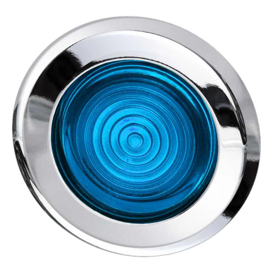 Линза Френеля синяя, 30мм, IP67, макс. мощность лампы 1,9Вт, с кольцом цвета "хром" BC5R BL Benedict