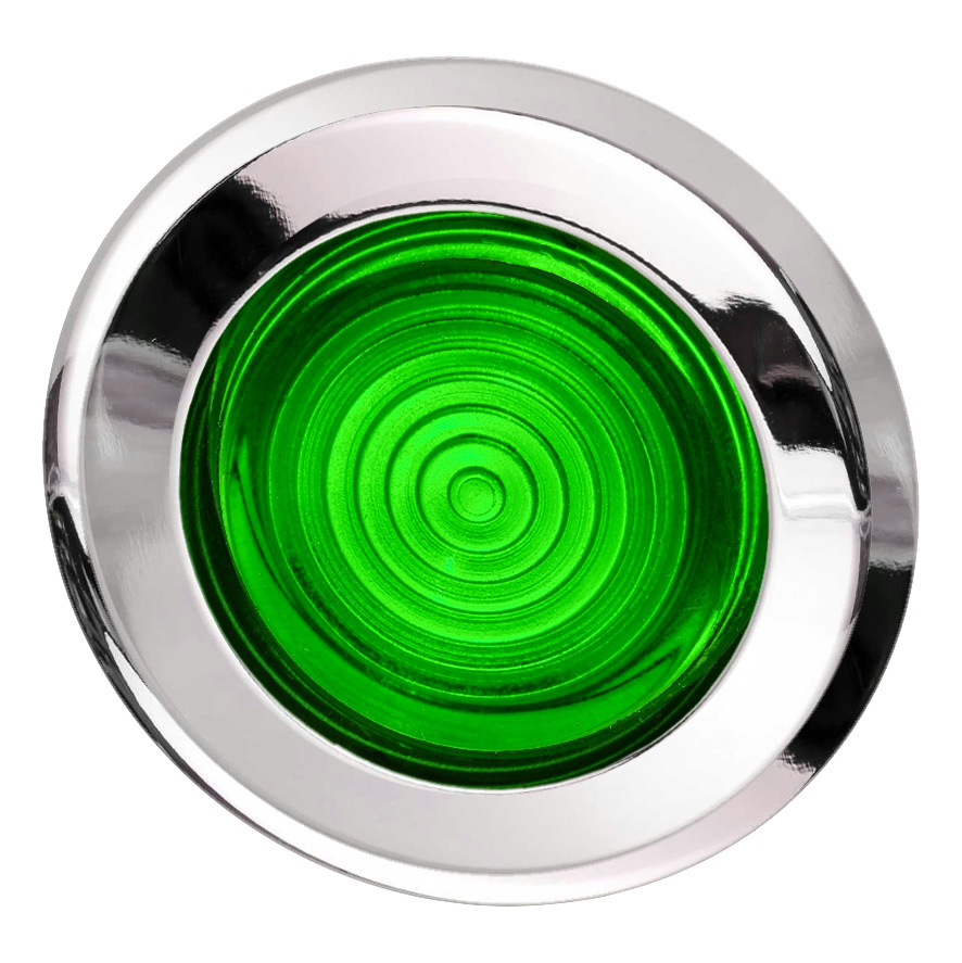 Линза Френеля зеленая, 30мм, IP67, макс. мощность лампы 1,9Вт, с кольцом цвета "хром" BC5R GN Benedict