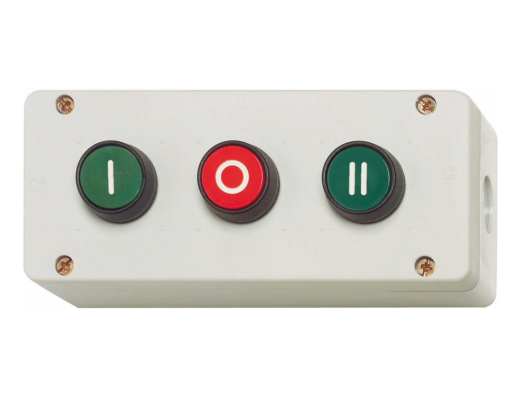 Кнопки "I" "0" "III" в корпусе IP67, красная "0", зеленые "I" и "II" BG30 Benedict