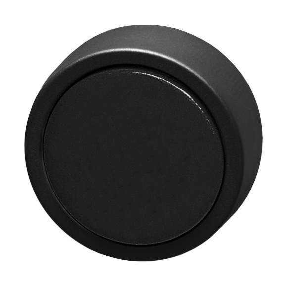 Кнопка черная с фиксацией, в отверстие 22,5мм, IP67, макс. с кольцом черного цвета, без маркировки BS3DR SW Benedict