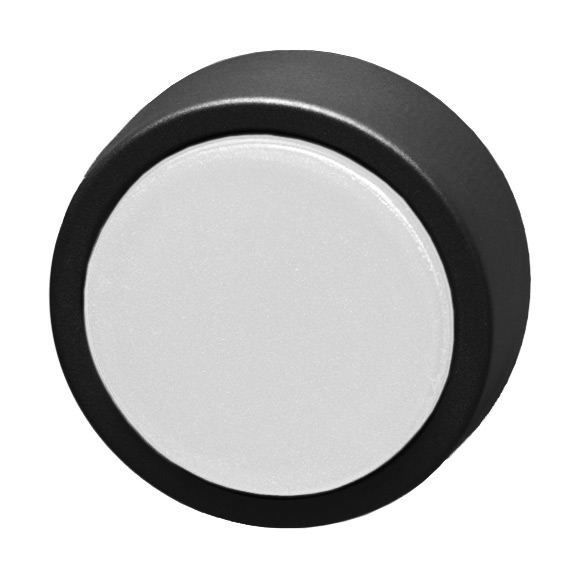 Кнопка белая с фиксацией, в отверстие 22,5мм, IP67, с кольцом черного цвета, без маркировки BS3DR WS Benedict