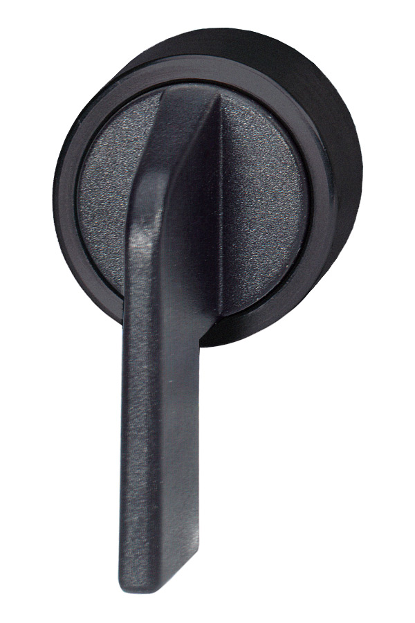 Поворотный переключатель (удлиненная ручка), в отверстие 22,5мм, IP65, с кольцом черного цвета, (I-0-II) с фиксацией BS3KRN3 Benedict