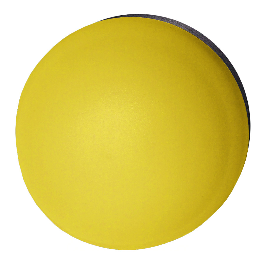 Кнопка желтая для ноги или ладони, в отверстие 22,5мм, ∅70мм, высота 37мм, с кольцом черного цвета BS3P14P GE Benedict