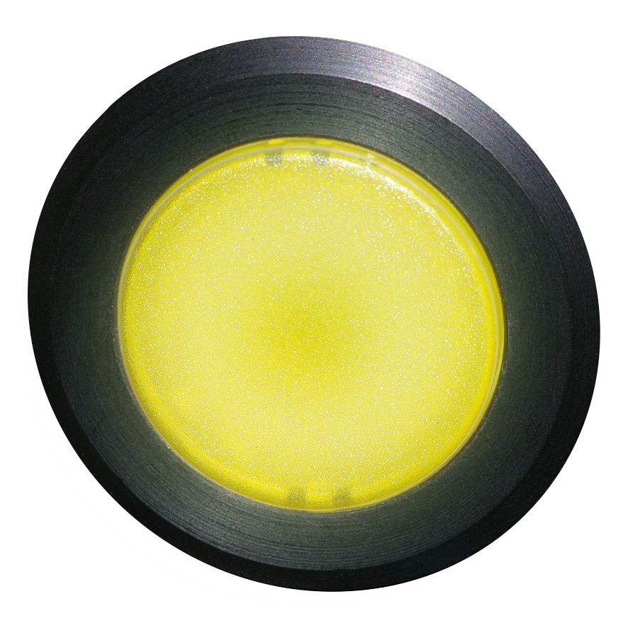 Кнопка желтая с фиксацией с подсветкой, в отверстие 30,5мм, IP67, макс. мощность лампы 1,9Вт, с кольцом черного цвета, без маркировки BS5DLR GE Benedict