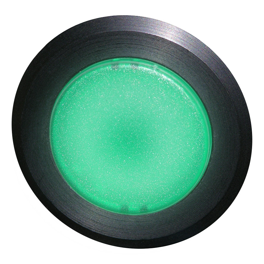 Кнопка зеленая с фиксацией с подсветкой, в отверстие 30,5мм, IP67, макс. мощность лампы 1,9Вт, с кольцом черного цвета, без маркировки BS5DLR GN Benedict