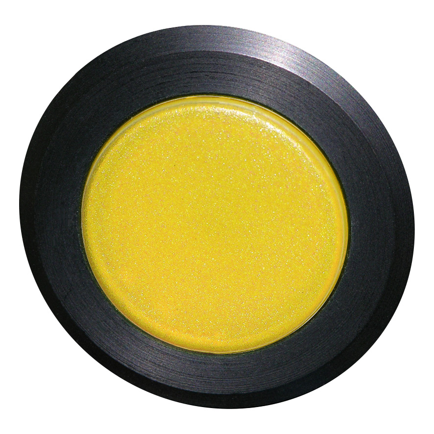 Кнопка желтая с фиксацией, в отверстие 30,5мм, IP67, с кольцом черного цвета BS5DR GE Benedict