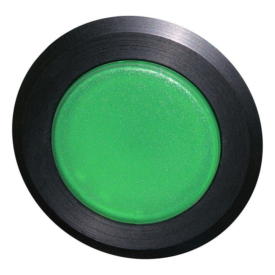 Кнопка зеленая с фиксацией, в отверстие 30,5мм, IP67, с кольцом черного цвета BS5DR GN Benedict