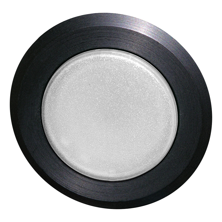 Кнопка белая с фиксацией, в отверстие 30,5мм, IP67, с кольцом черного цвета BS5DR WS Benedict