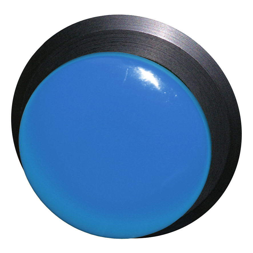 Кнопка синяя грибовидная, в отверстие 30,5мм, ∅28мм, высота 11,5мм, IP67, с кольцом черного цвета, без маркировки BS5P1 BL Benedict