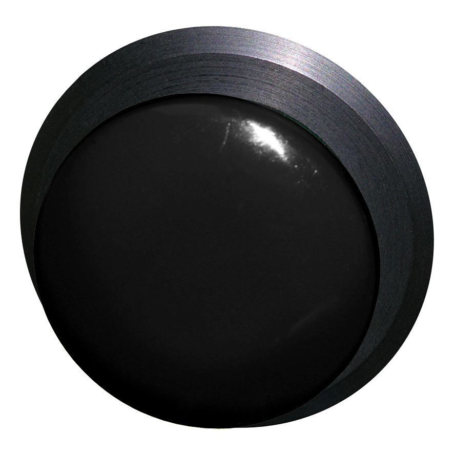 Кнопка черная грибовидная, в отверстие 30,5мм, ∅28мм, высота 11,5мм, IP67, с кольцом черного цвета, без маркировки BS5P1 SW Benedict