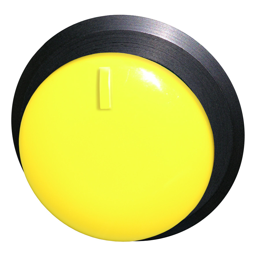 Кнопка желтая грибовидная, в отверстие 30,5мм, ∅28мм, высота 11,5мм, IP67, с кольцом черного цвета, с индикатором положения BS5P2 GE Benedict