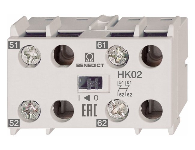 Блок вспомогательных контактов 2НЗ для K1-07D HK02 Benedict