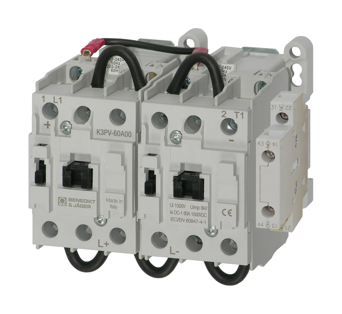 Контактор для коммутации постоянного тока (DC), 1П, 24V DC K3PV-60A10= 24 Benedict