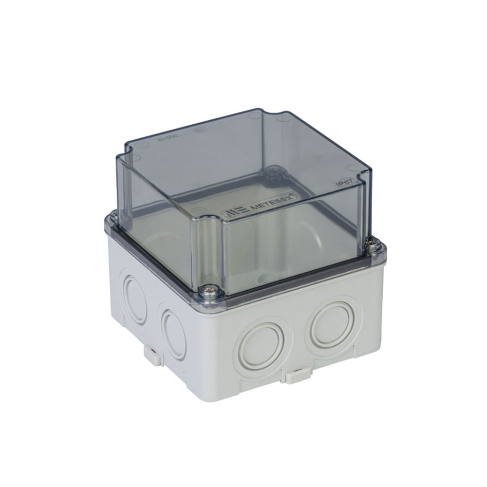 Коробка распределительная (40201207) Коробка распределительная пластиковая, 110x110x100, высокая прозрачная крышка, IP65 Mete Enerji