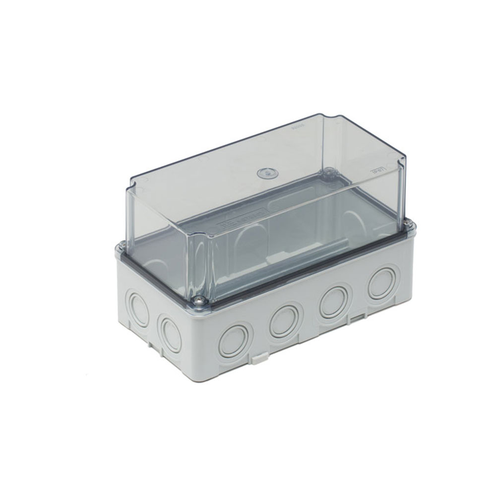 Коробка распределительная (40202307) Коробка распределительная пластиковая, возможна DIN-рейка, 110x210x120, высокая прозрачная крышка, IP67 Mete Enerji