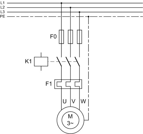 Схема подключения теплового реле к трехфазному двигателю