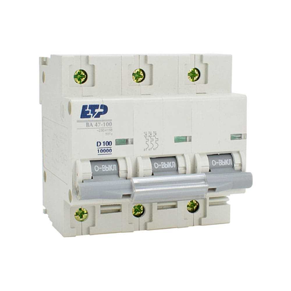 Автоматический выключатель ВА 47-100, 3P 100А (D) 10kA ETP